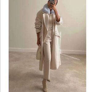 NWT Zara cropped cardigan faux fur